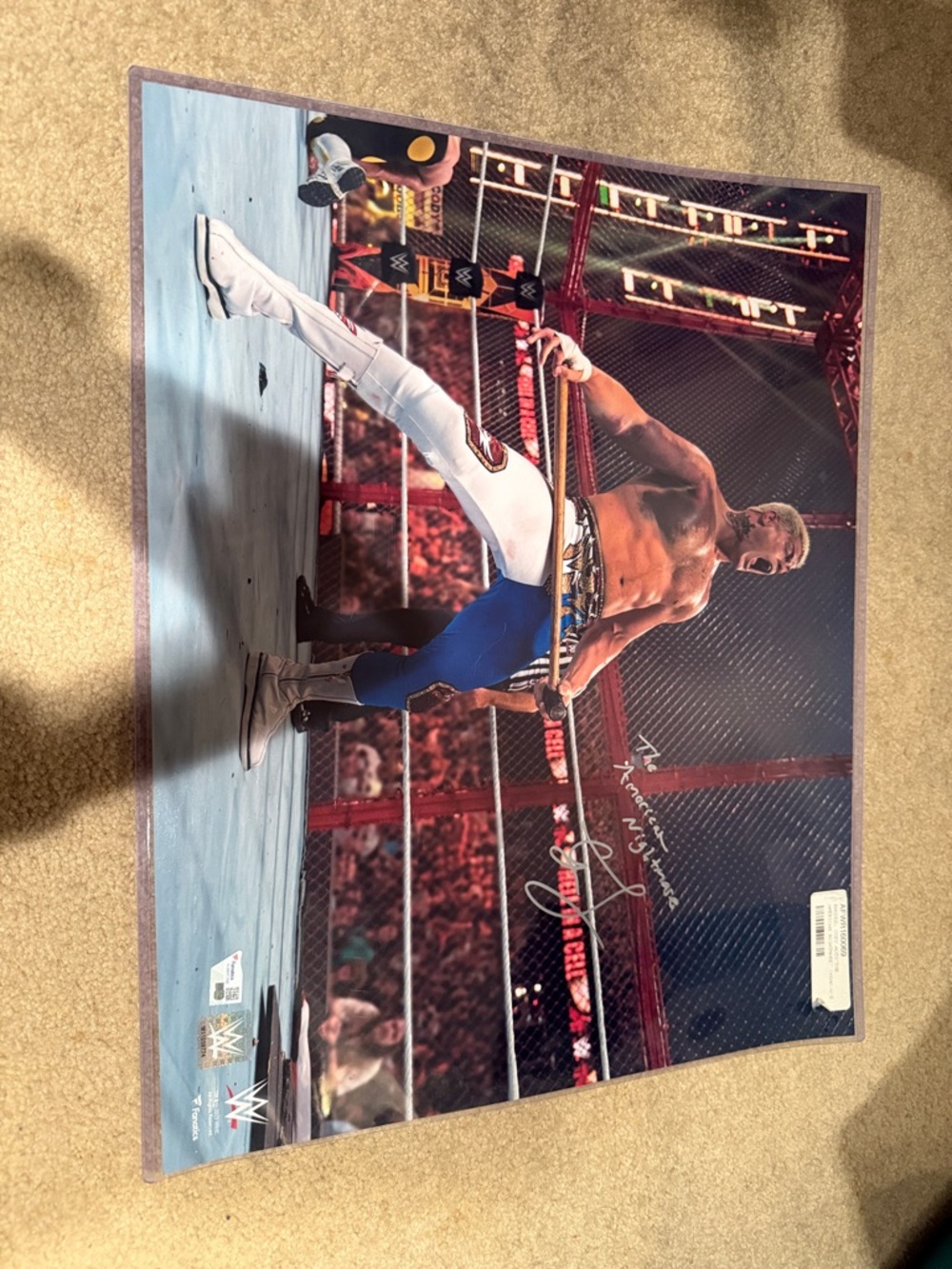 WWE Wrestling Poster Red Blue White Black